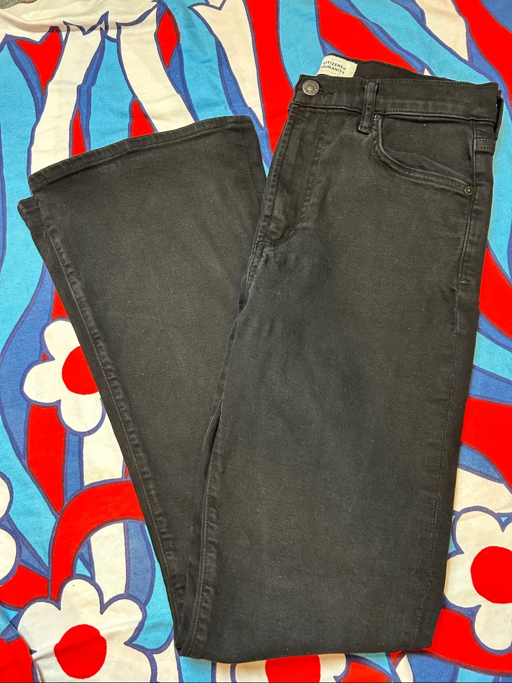Citizens Of Humanity Black Lilah Flared Bootcut Jeans